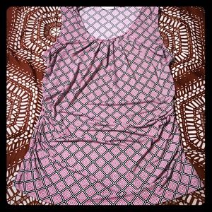 $3/15! NY&Co Pink & Black Geometric Print Tank XL